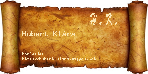 Hubert Klára névjegykártya