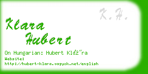 klara hubert business card